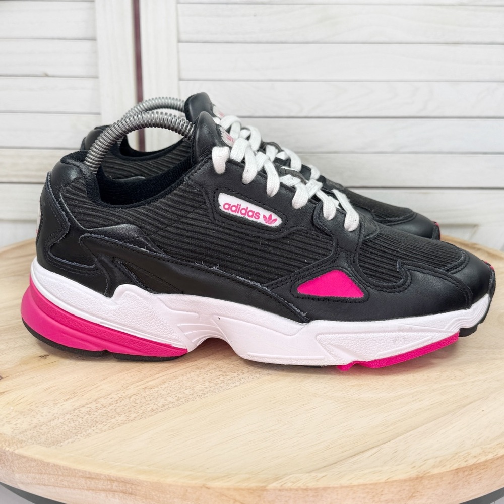 Adidas Originals Falcon‎ Running Shoes Corduroy Leather Black Pink 8 - Picture 11 of 11